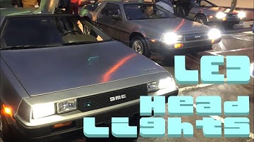 DeLorean LED Headlights: Side-by-side comparison of three different kits...day and night time