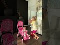 Sweet Naomi puts her dolls in the stroller. Cute Baby Videos!