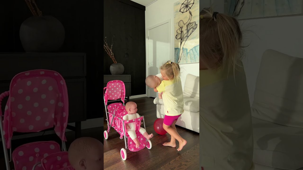 Sweet Naomi Puts Her Dolls In The Stroller Cute Baby Videos 