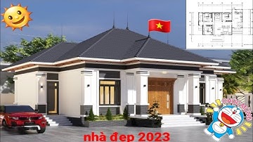 free bản vẽ 16 | biệt thự nhà vườn mái nhật một tầng ba phòng ngủ tại Cẩm Khê Phú Thọ