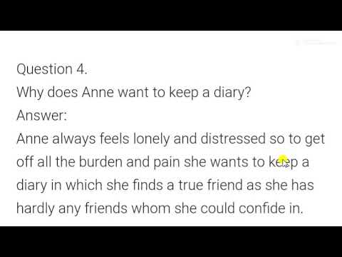 वीडियो: ऐनी फ्रैंक एक डायरी क्यों रखना चाहता है?