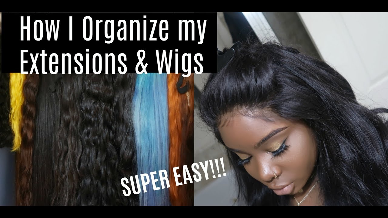 😉 Cheap & Easy Wig-Weave Organization / Storage for small spaces !!
