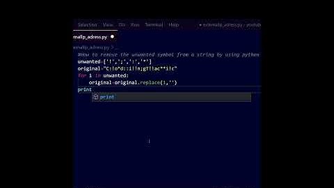 How to remove unwanted symbol from string using python #Shorts #ytshortsindia #coding #programing