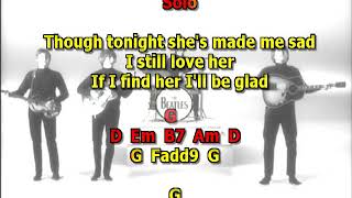 I Don't Want To Spoil The Party Beatles best karaoke instrumental lyrics chords cover chords