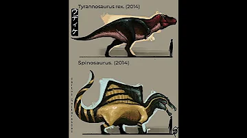 Spinosaurus và Tyrannosaurus Rex qua các phiên bản. Cre: ArtStaion trên Pinterest