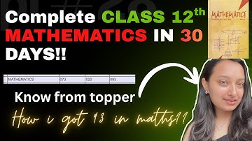 CLASS 12TH MATHS IN 30 DAYS| 100 MARKS GUARANTEED!datesheetout #cbse #class12 #mathematics#strategy