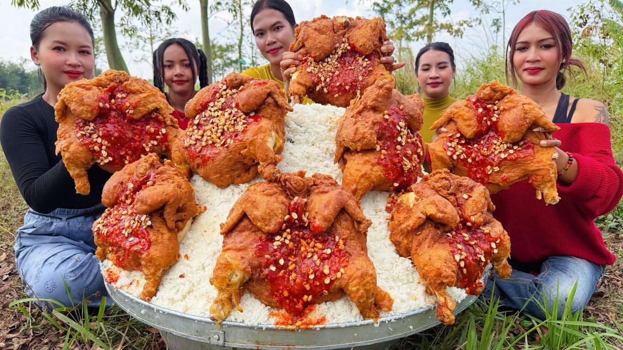 Yummy cooking stir fried chicken with rice recipe