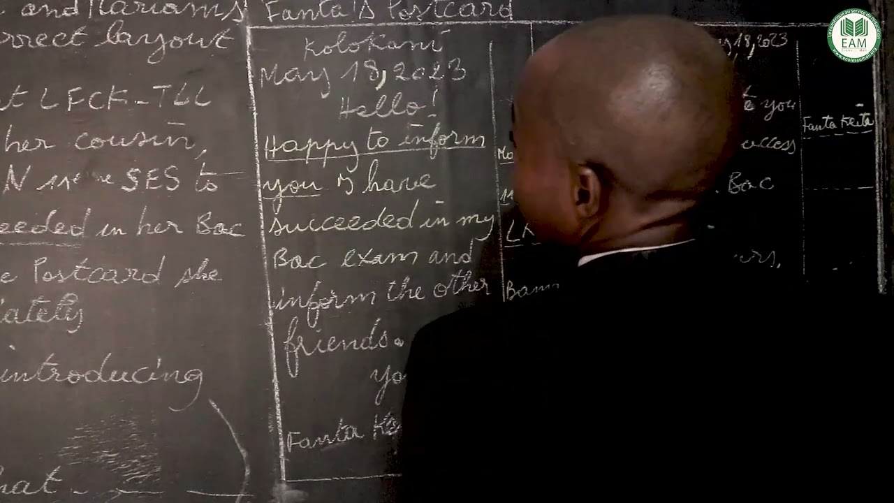 Correction BAC  Anglais TLL:  Postcard Exchange Goodnew and congratulation PArtie  3