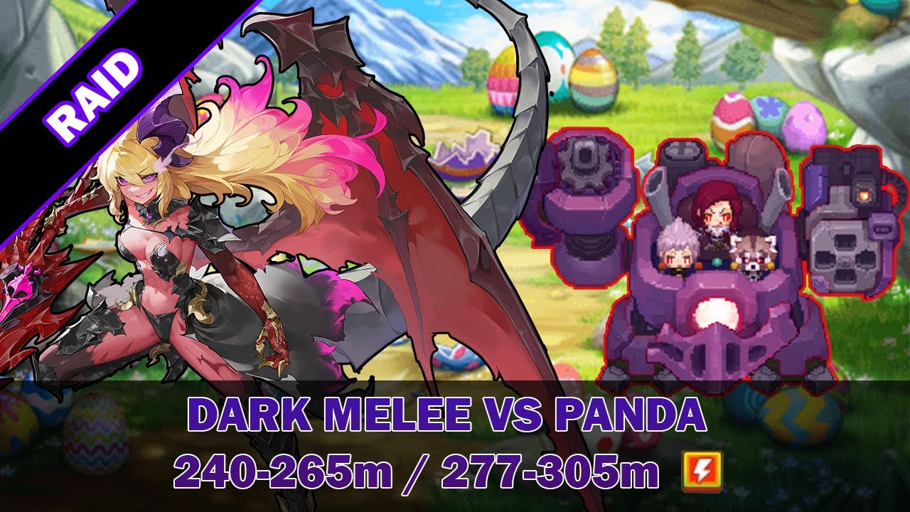 Guardian Tales Raid - Dark melee vs Panda + Tutorial (240-265m)