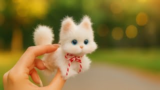 FuzzyTwist Easy pipe cleaner craft for beginners, how to make cat out of cleaner pipe #pipecleanerar