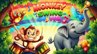 Monkey Swing Song | Cartoon city | Nursery rhymes