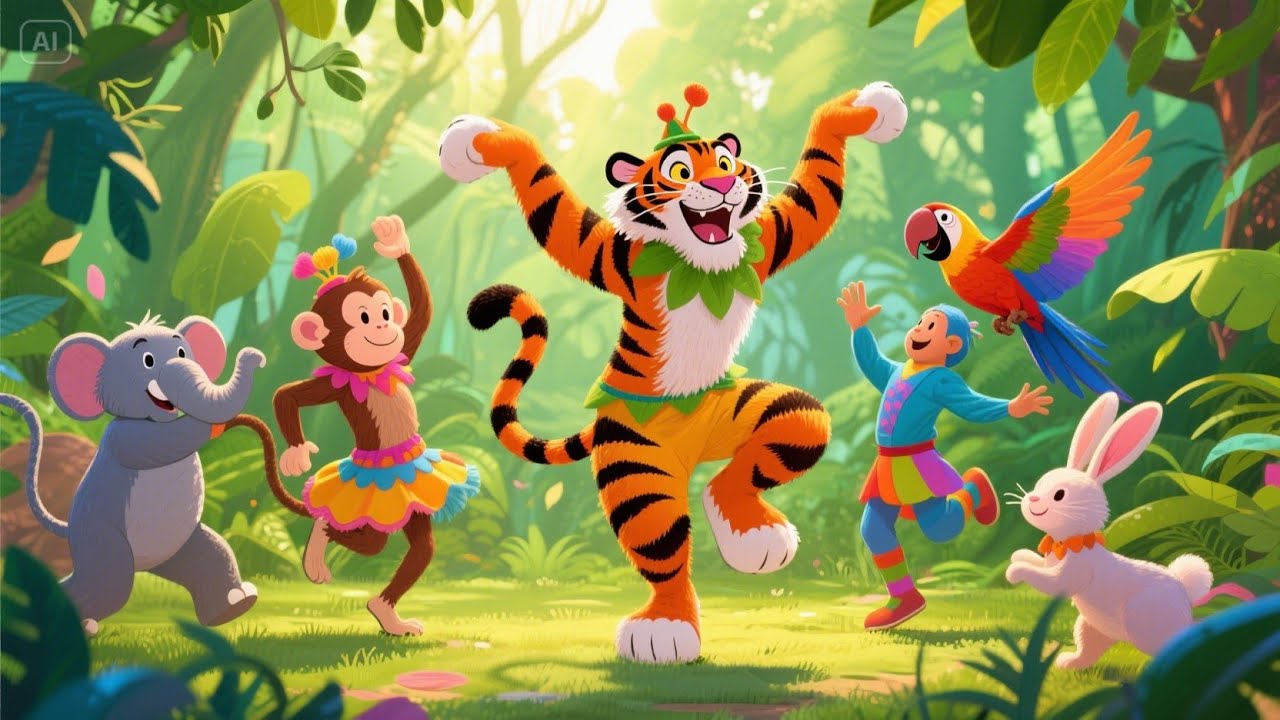 Twinkle Toes Tiger Trek Strides! | Jungle Jumps and Dancy Paws in This Wild and Whimsical Baby Song