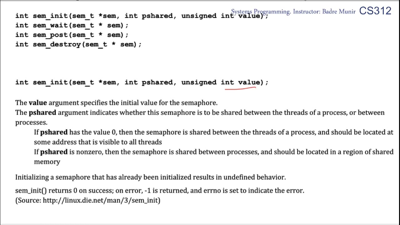 POSIX Unnamed Semaphore to synchronize threads execution [1/4]