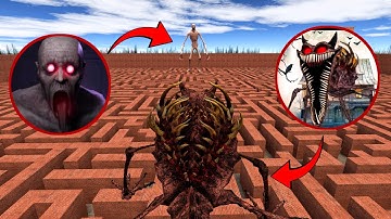 Nightmare Catnap vs Scp-096 Battle in Maze Garry