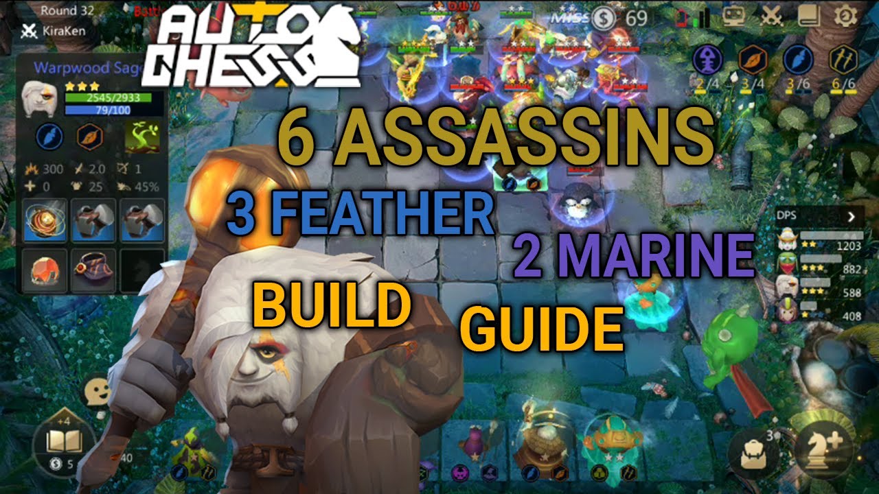 6 Assassins Fun Comp - Ranked | Auto Chess Mobile Assassins Feather Marine Build Guide