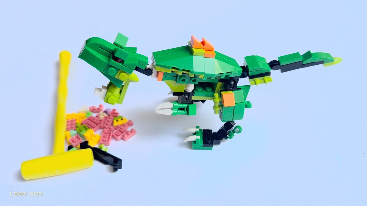 Building a Mini Dinosaur with Colorful Blocks | Lego Cro