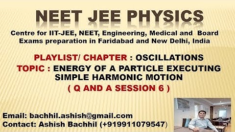 Energy of a particle executing Simple Harmonic Motion - Q and A Session 6 ( #simpleharmonicmotion )