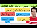 مستويات التكوين المهني ما بعد الثالثة إعدادي مستويات التكوين المهني ما بعد الثالثة إعدادي