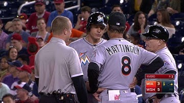 MIA@WSH: Dietrich hit on the elbow, remains in