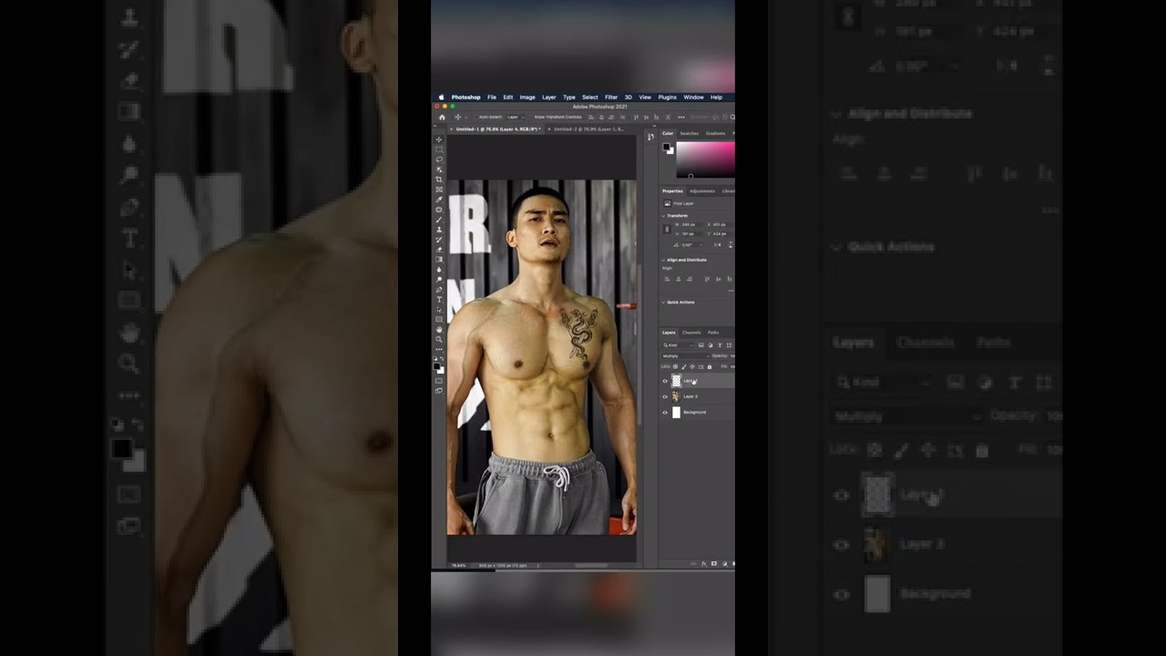 Fake Tattoo on Body using Photoshop. 