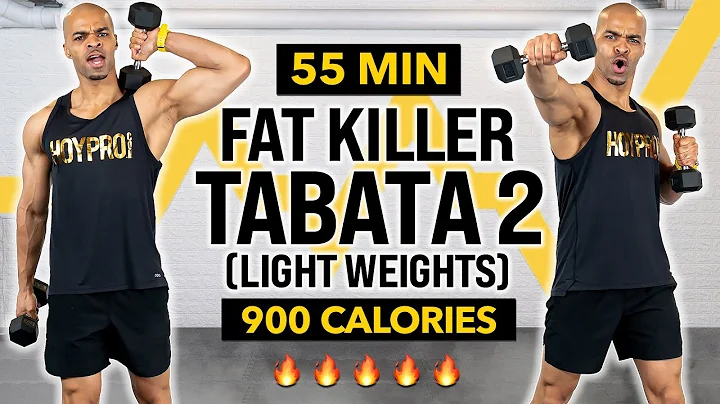 55-MIN FAT KILLER TOTAL BODY TABATA WORKOUT 2 🔥 BURN 900 CALORIES 🔥 All Standing + Light Weights