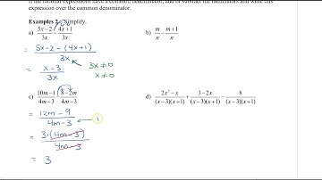 Math 11 - Sec 6.3 Adding and Subtracting Rational Expressions Part 1