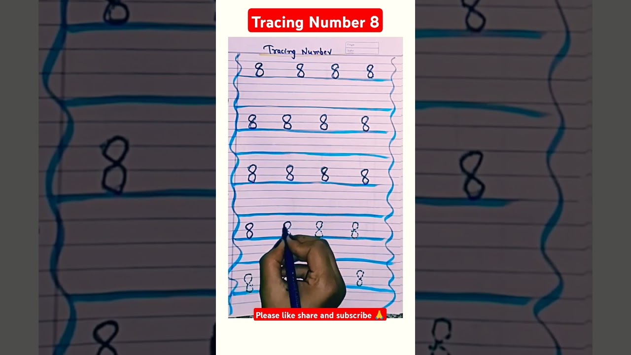 Tracing Number 8 ✍️ | Learn to Write Number 8 | Kids Number Writing Practice 