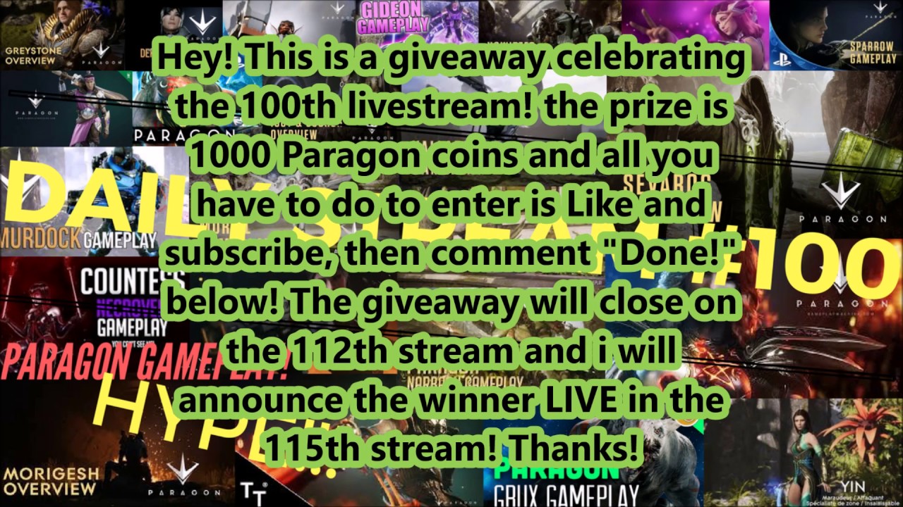 PARAGON 1000 COIN GIVEAWAY!!