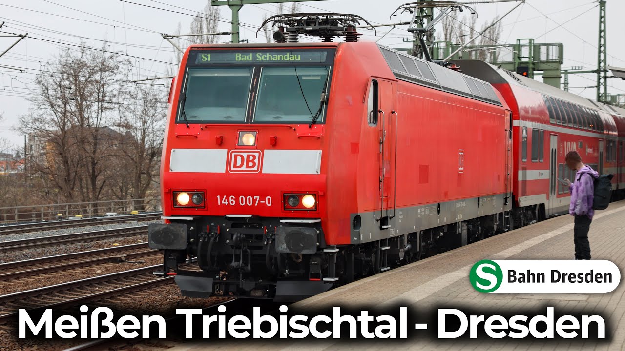S-Bahn Dresden | 4K Führerstandsmitfahrt: Meißen Tribischtal - Dresden HBF (S1) | BR 146 – DB Regio