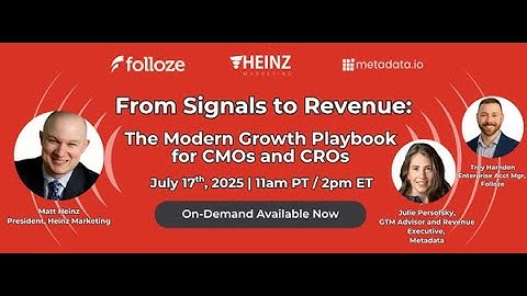 From Signals to Revenue: The Modern Growth Playbook for CMOs and CROs