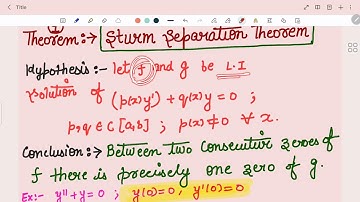 O.D.E Lecture:-19/ Sturm separation theorem/also useful for CSIR-NET, GATE, CUET-PG,IIT-JAM,BSc