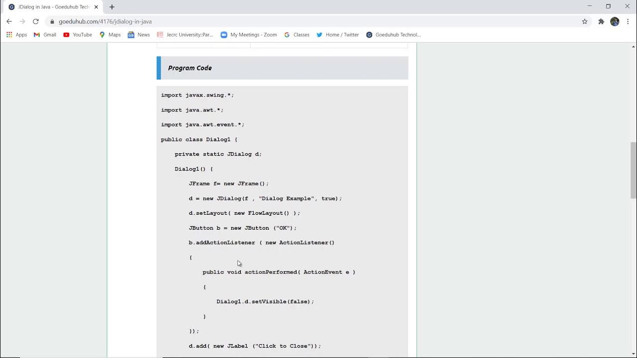 JDialog in Java | Commonly used Constructors - YouTube