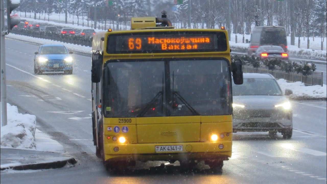 (МИНСК) Поездка в автобусе МАЗ-103.476 (Маршрут: 69, АК 4341-7)