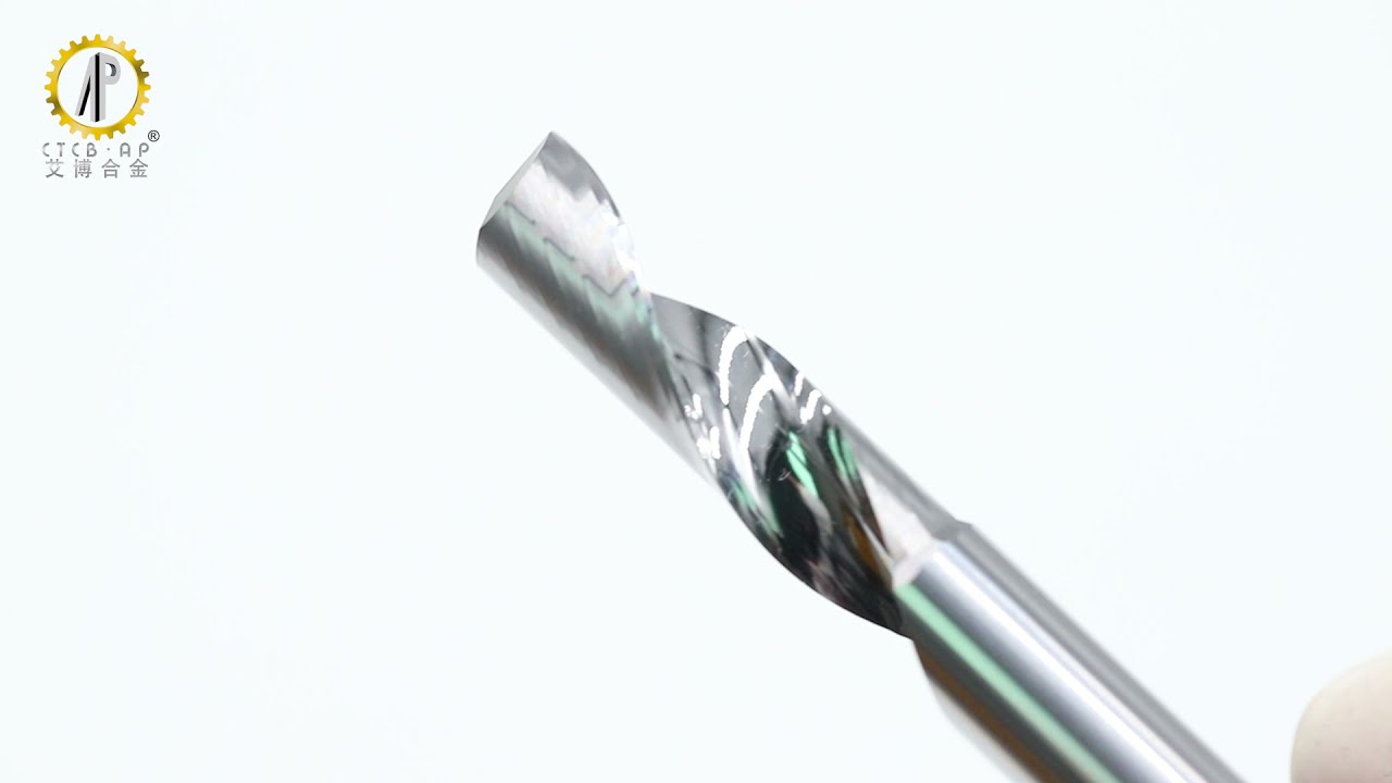 Solid carbide single flute end mill for aluminum