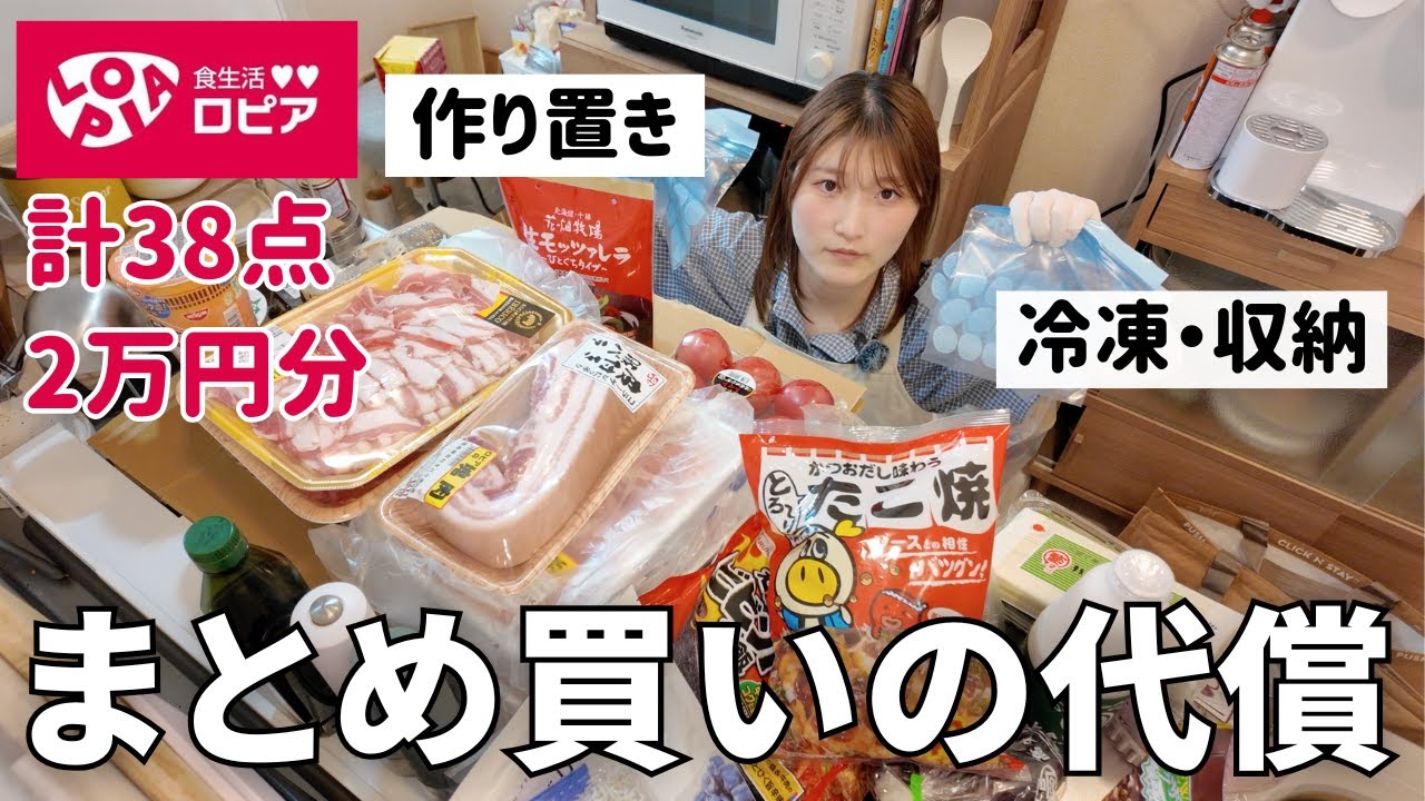 【月1恒例】ロピア大好き女の食材まとめ買いルーティン🛒作り置き/冷凍/収納