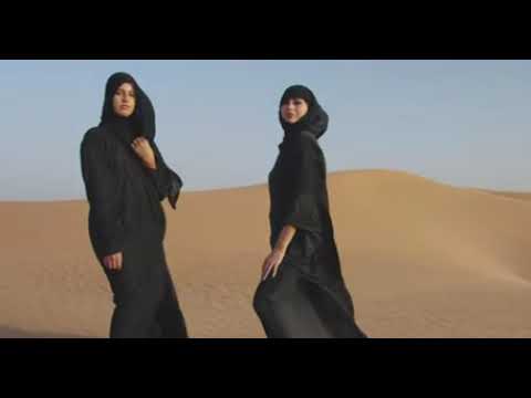 Portrait Of A Beautiful Muslim Woman With Hijab Walking In A Windy Desert And Looking  Clips people