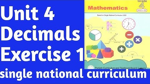 class 4||Maths ||unit 4 exercise 1 || Decimal ||single national curriculum ||PTB ||@Mathsacademy296