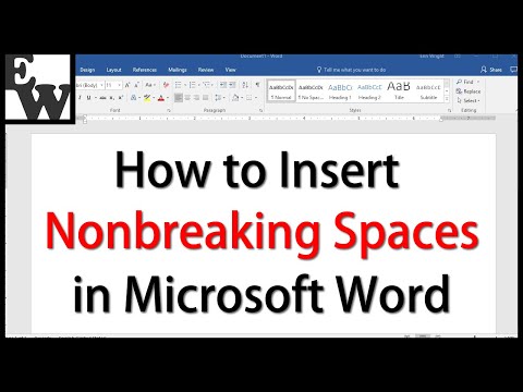 Video: How To Insert A Non-breaking Space