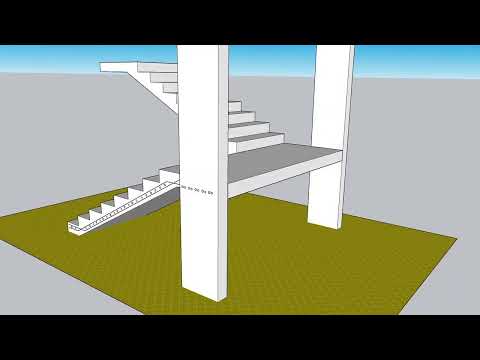 تحميل بسطة الدرج على عمودين مسلحين ولو بالتخريم