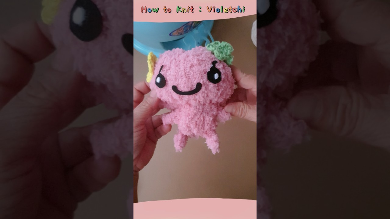 How to Machine Knit Tamagotchi #violetchi #plushie #vintagetoyknittingmachine