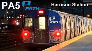 NYC NJ PA5 PATH Trains Action At Harrison With NJ Tranist & AMRAK Special Mix