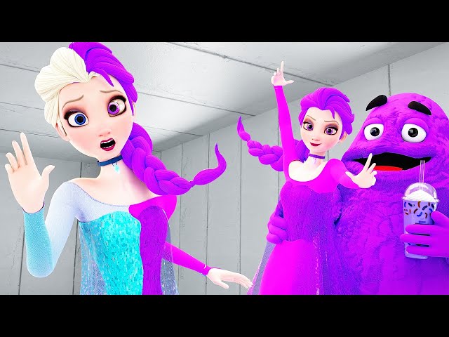 Elsa Frozen - Grimace Transformation!( Garten Of Banban 5 Animation!) class=