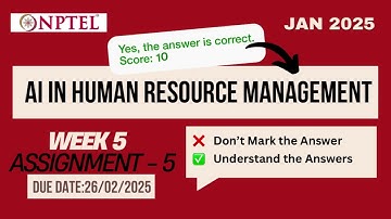 AI in Human Resource Management week 5 assignment 5 answers 2025 | nptel | swayam