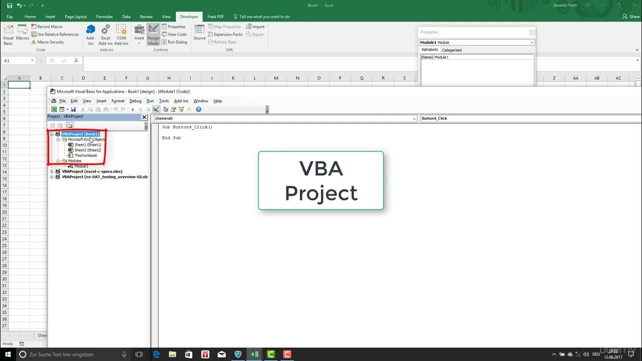 The structure of a VBA project - YouTube