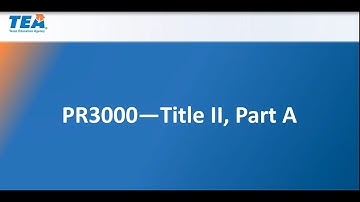 PR3000—Title II, Part A