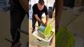 Homemade Washing Machine Man Using A Homemade Washing Machine