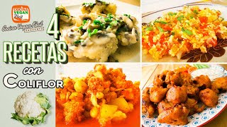 4 recetas con coliflor ¡Deliciosas!  Cocina Vegan Fácil