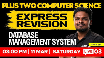 Plus Two Computer Science - Express Revision - Database Management System | Xylem +1 +2