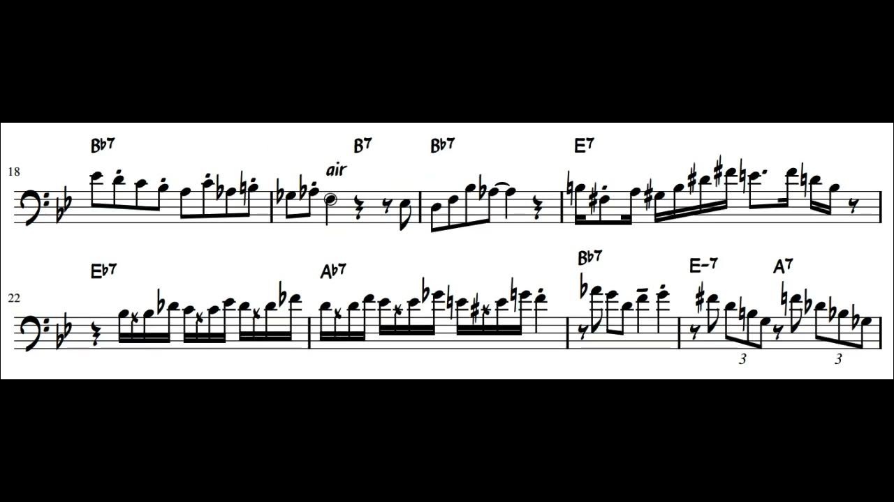 Easy Steve Davis Trombone Solo Transcription YouTube