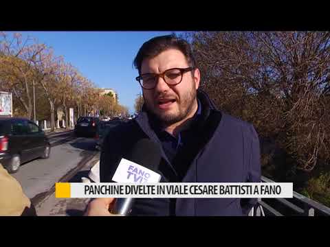 Panchine divelte in viale Cesare Battisti a Fano - YouTube